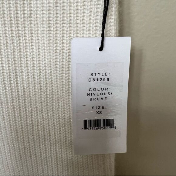 Duffy NWT Ribbed Two-Tone Gray and White Women's Cashmere and Linen Skirt XS - Picture 6 of 13